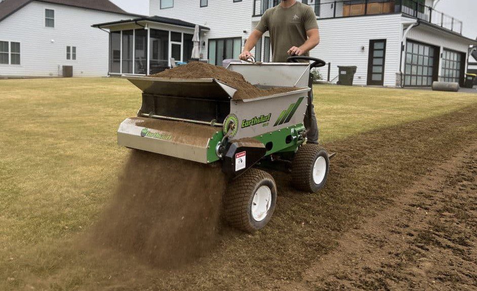 a patch of grass with dirt